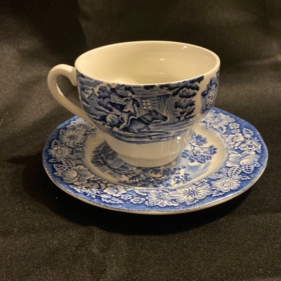 💠Liberty Blue Staffordshire Ironstone cup/saucer. Never used. - Picture 1 of 3